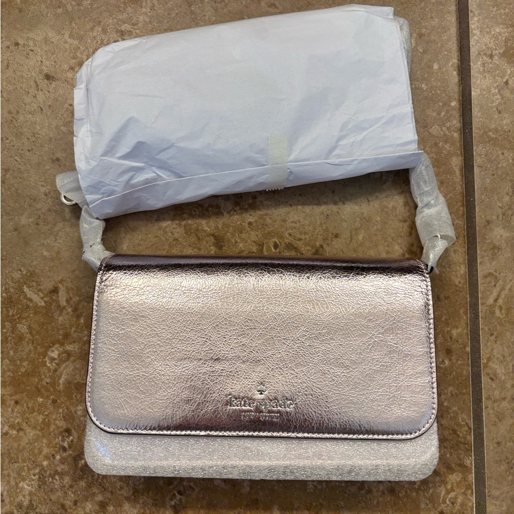 NWT Kate Spade Elegant Metallic Lilac Moon Crossbody Purse